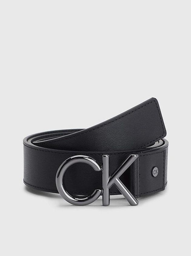 Calvin Klein USA Leather Logo Mens Belt Black 6497801-LD